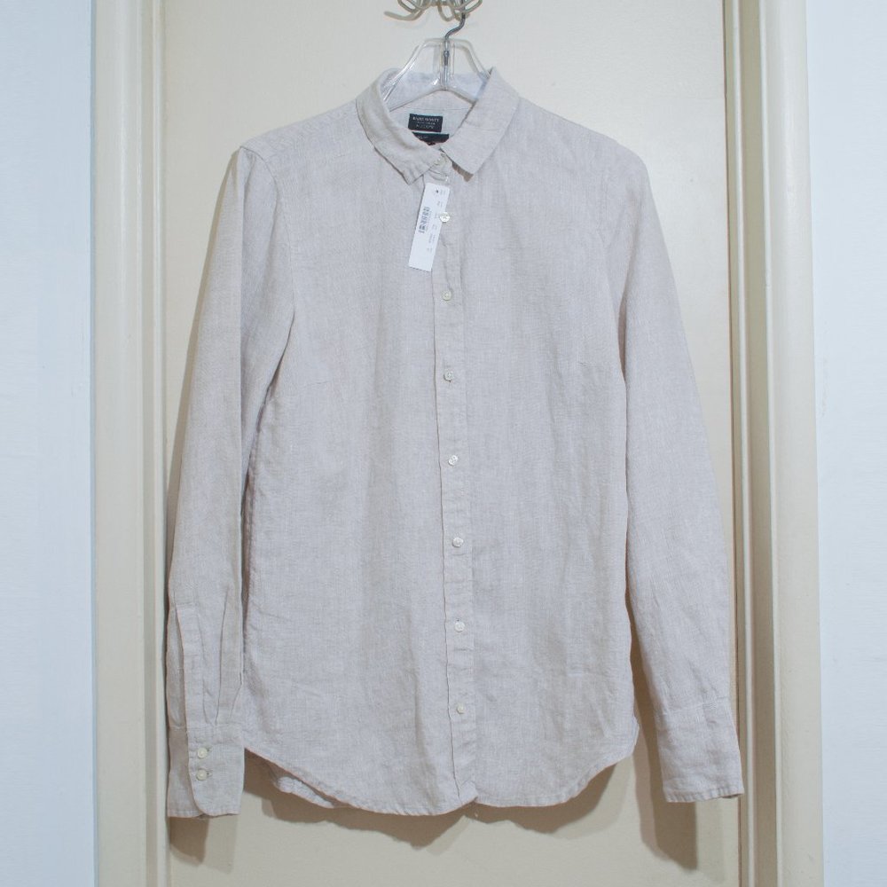 NWT J.Crew Tall slim perfect shirt in Irish linen, size 6T